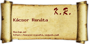 Kácsor Renáta névjegykártya